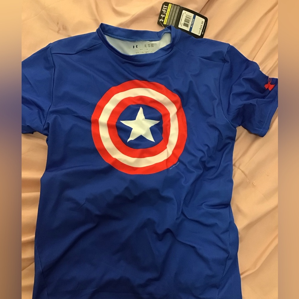 NWT Under Armor Captain America Compression Shirt
